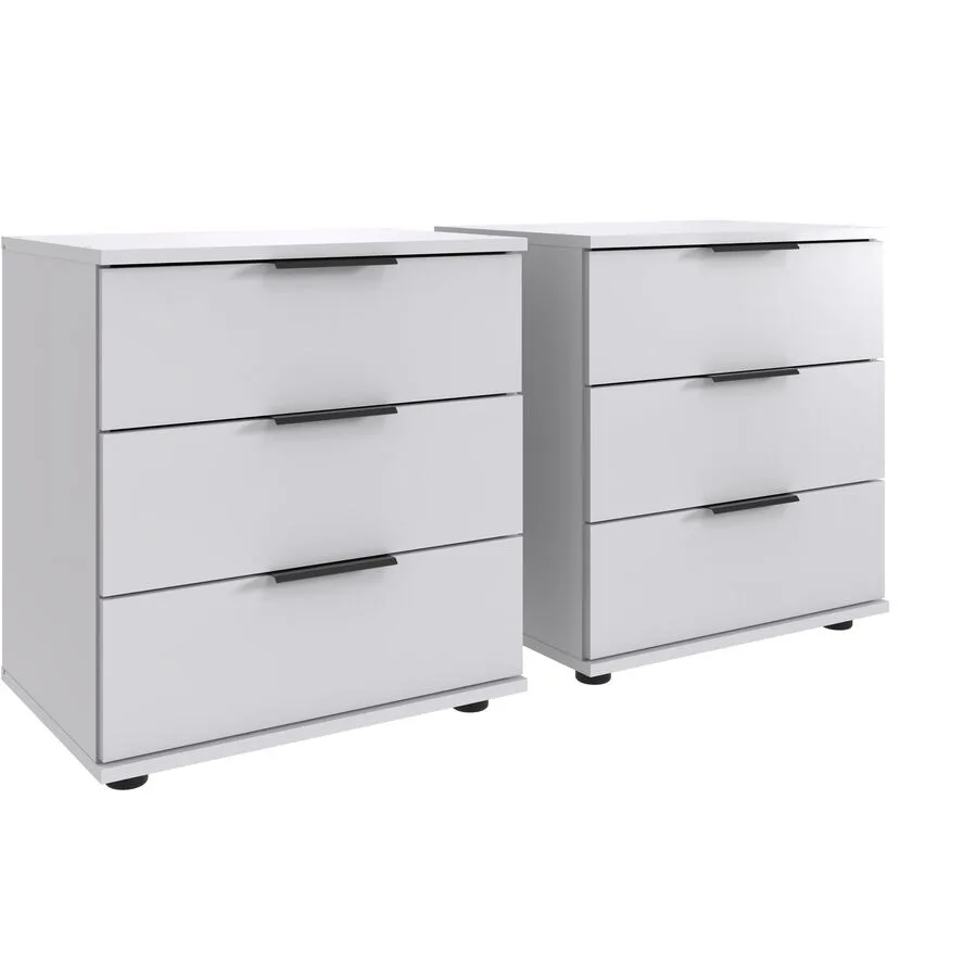 Nachttisch 2er-Set Metaa Weiss Holzwerkstoff 104 cm