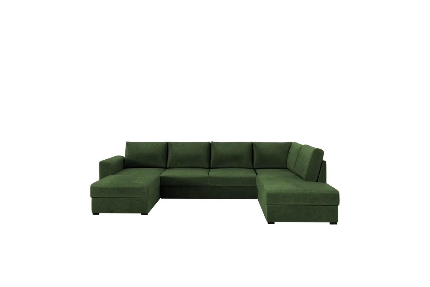 Taberk Bäddsoffa med Divan och Schäslong 4-sits i Chenille - Grön