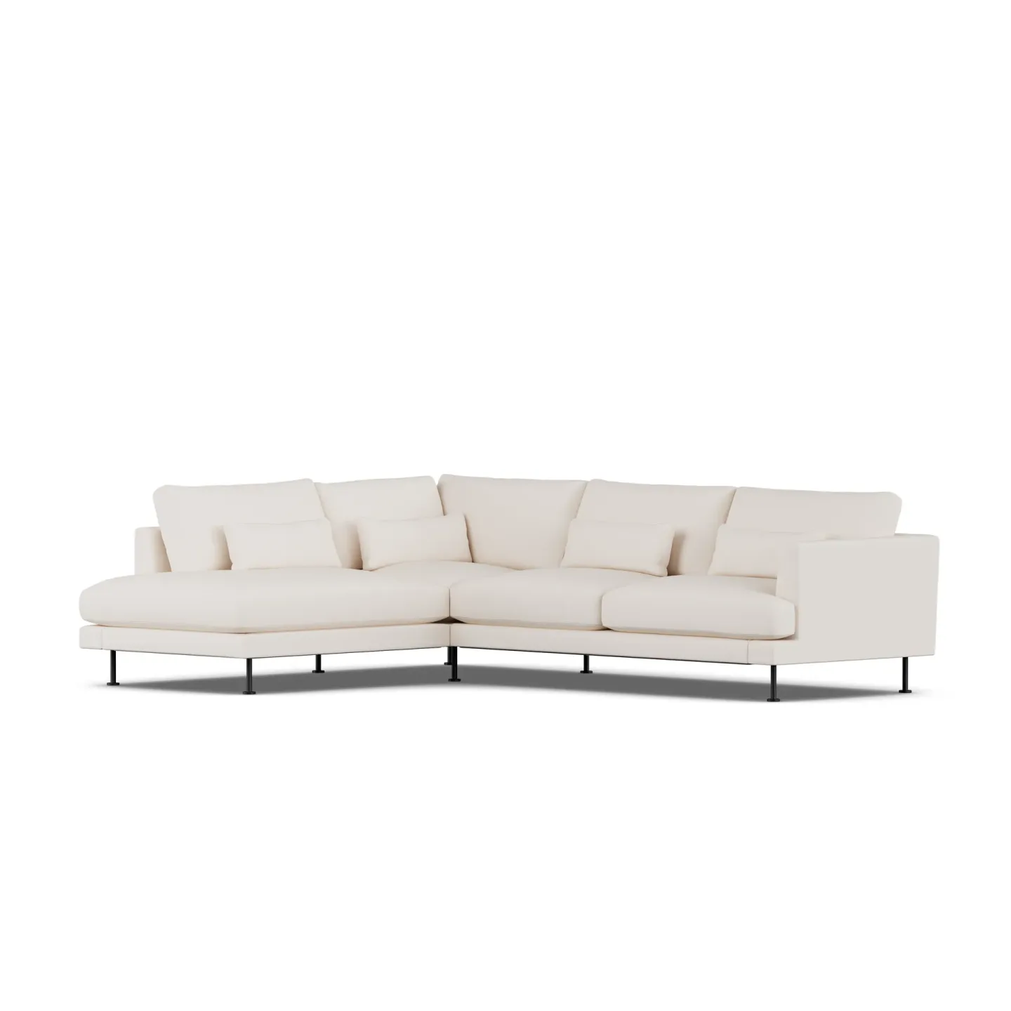 1898 Bredhult soffa Caleido Beige 9600-svart stål, 3-sits A2