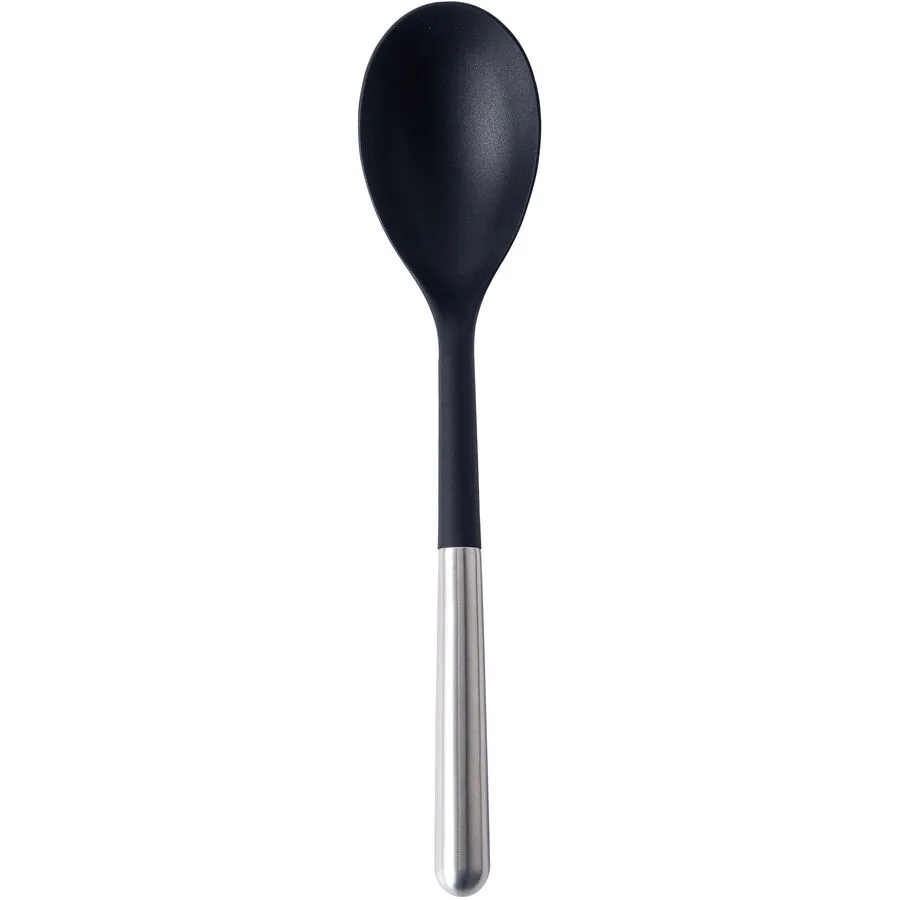 Kochlöffel Premium Schwarz/Silber Edelstahl/Silikon 7 cm