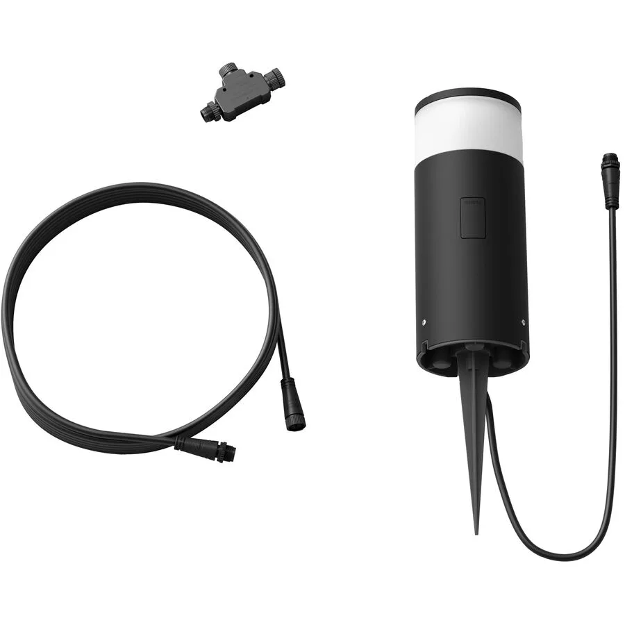 Stehlampe aussen Philips Hue Schwarz Aluminium 10.4 cm 25.2 cm - LED - Lichtfarbe: Warmweiss - LED Energiesparlampen