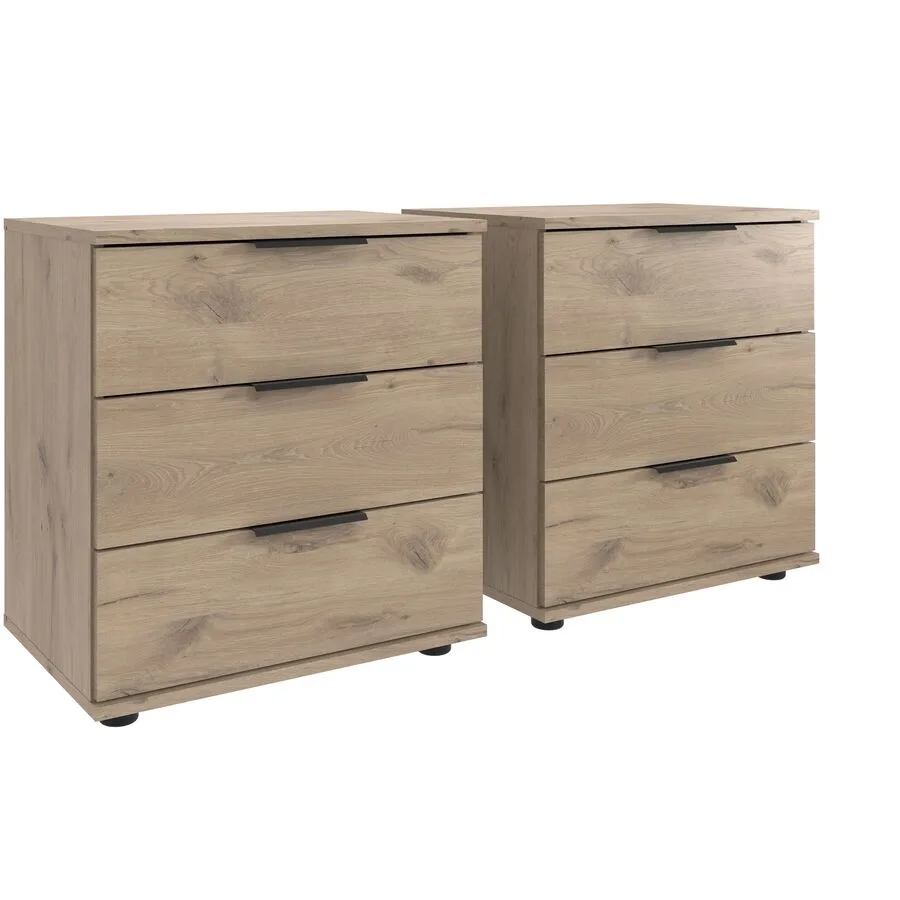 Nachttisch 2er-Set Metaa Eiche Nachbildung Holzwerkstoff B 104 H 58 cm