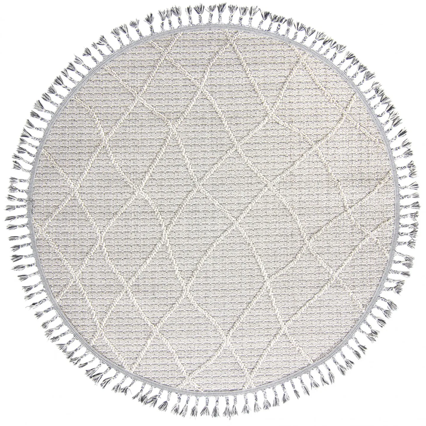 Runde tepper - Indoor/Outdoor Leone (grå) (Størrelse: Ø 200 cm)