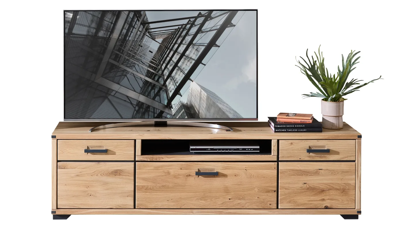TV-Lowboard - Wildeiche massiv - 190 cm - TV-Board - CATANIA