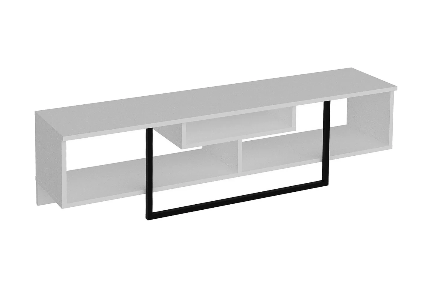 Naftali TV-Bänk 149 cm - Vit|Svart