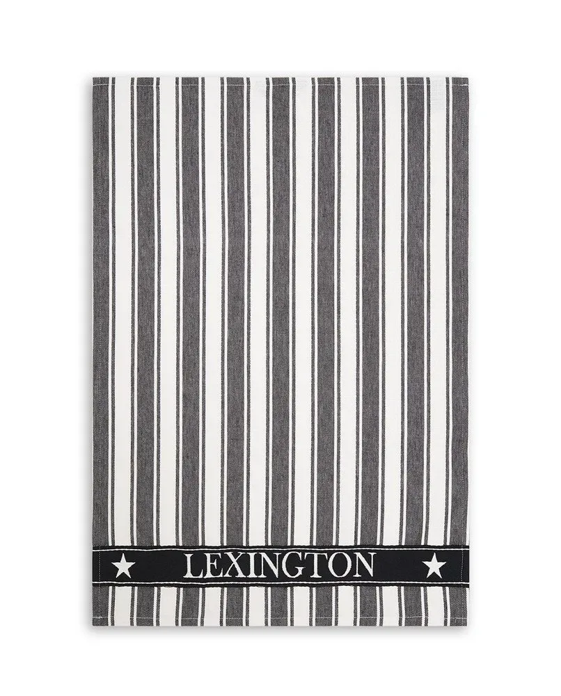 Lexington Icons Striped Geschirrtuch Waffle 50 x 70cm Schwarz-weiß