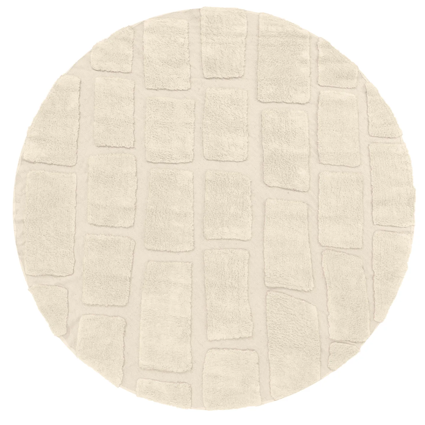 Rundt teppe - Cyrus Natural Cotton Shaggy (beige) (Størrelse: Ø 240 cm)