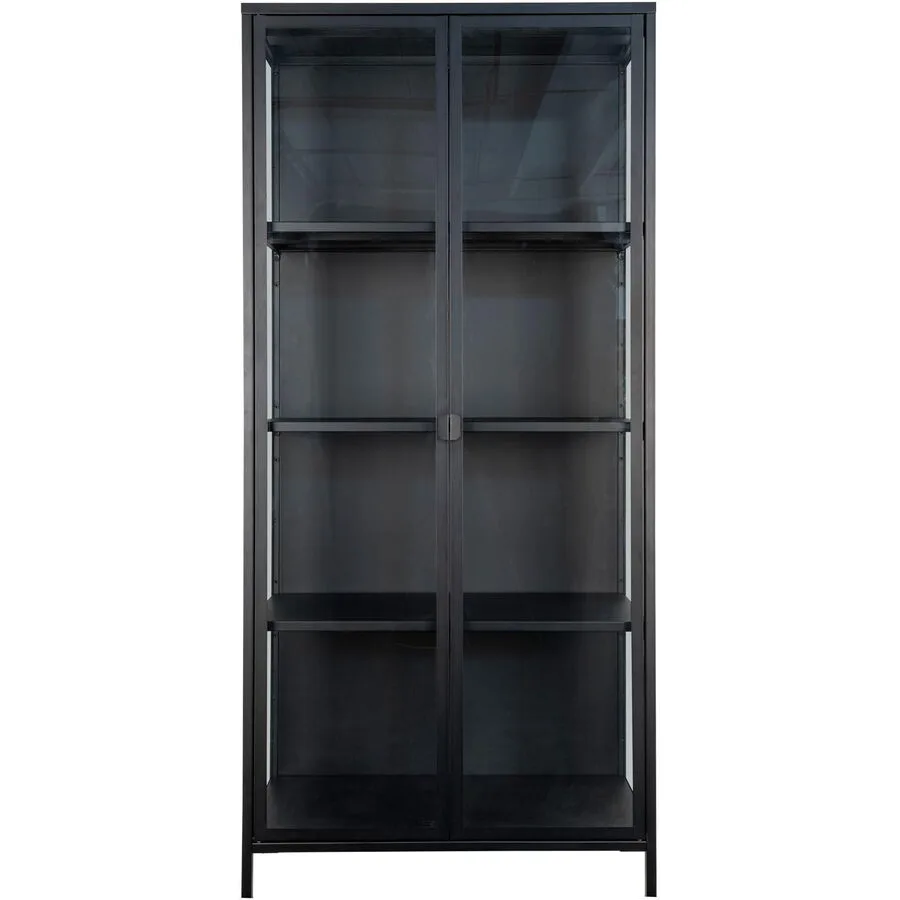 Vitrine Soreva schwarz Stahl/Glas B 80 H 175 cm