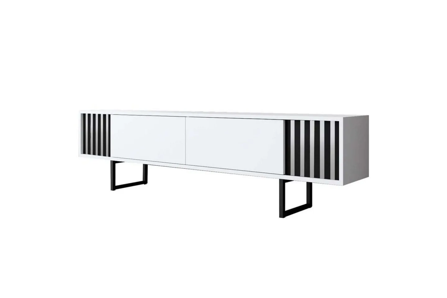 TV-bänk Jeval Vit / Svart - Vit / Svart