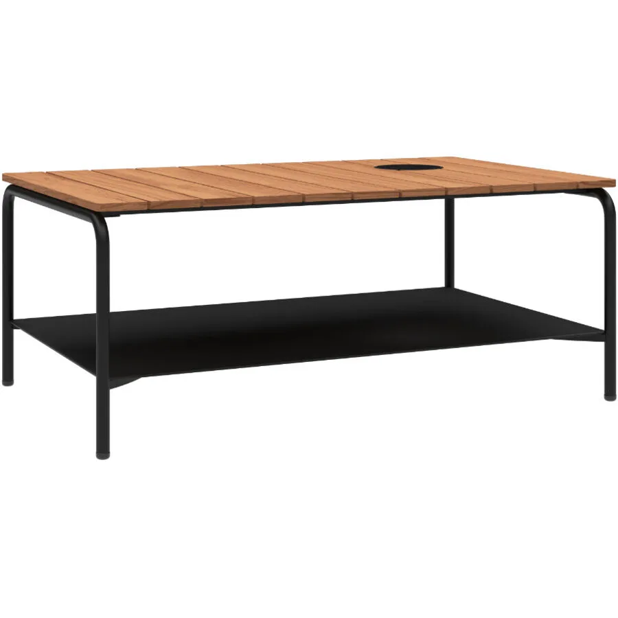 SACKit Salontisch Patio schwarz Teak Massivholz
