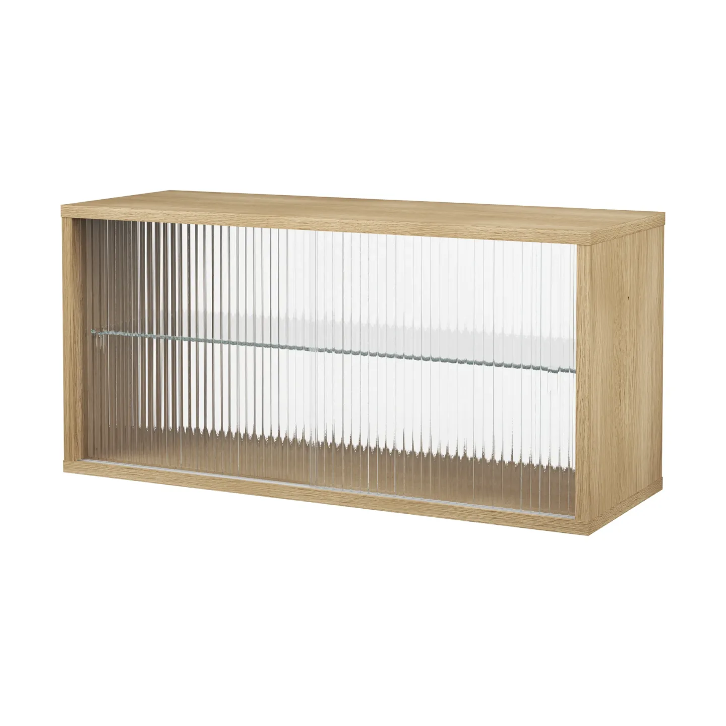 Pira Pira Vitrinenschrank Gebeizte Eiche-geriffeltes Glas, 90x31 cm, Glasrücken