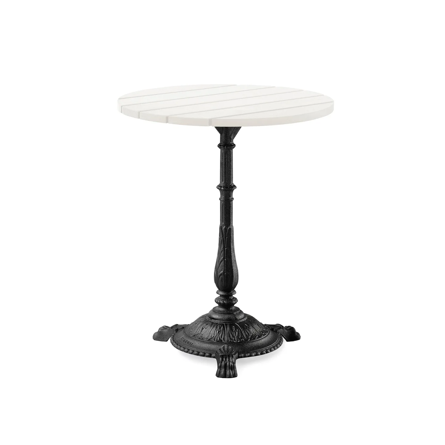 Byarums Bruk - Bord Classic Café Ø60cm 3-tass – Vitlackerad Furu/Svartlackerad Aluminium - Matbord utomhus - Svart - Metall/Trä