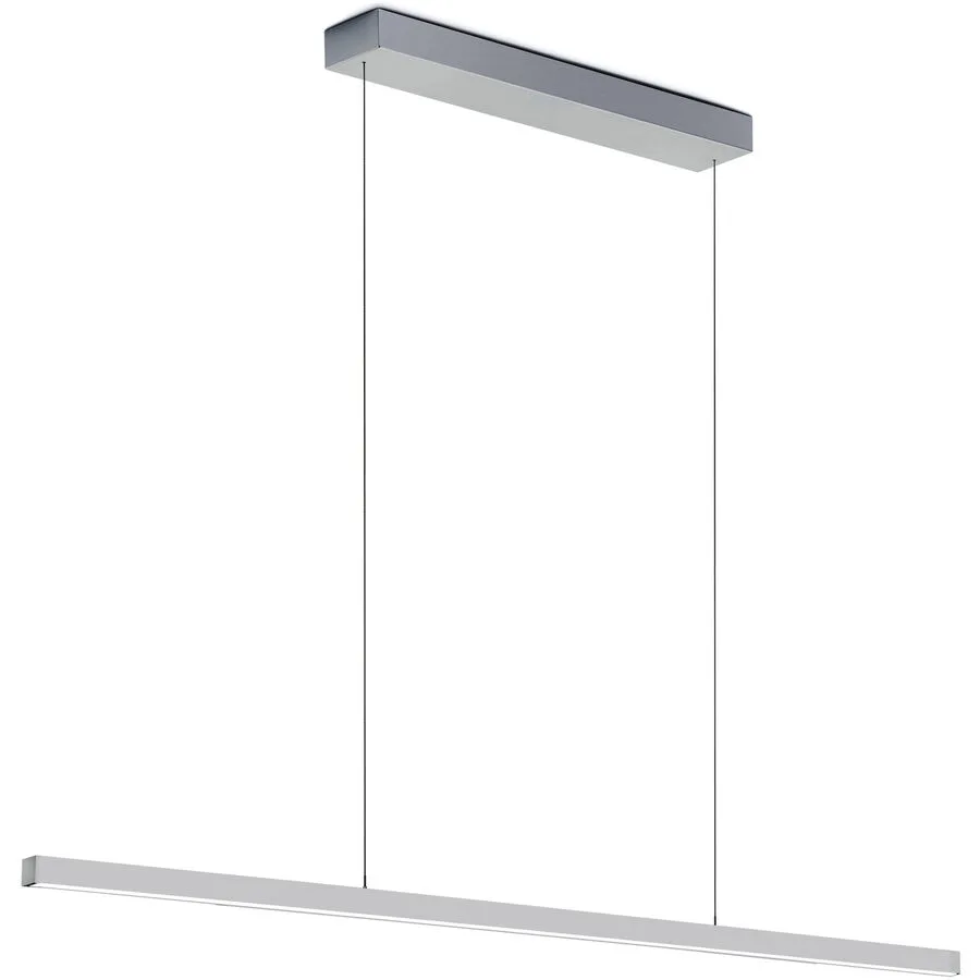 Designer-Pendellampe Bankamp Line aluminium matt 150 cm - LED - Lichtfarbe: Extra warmweiss - LED Energiesparlampen