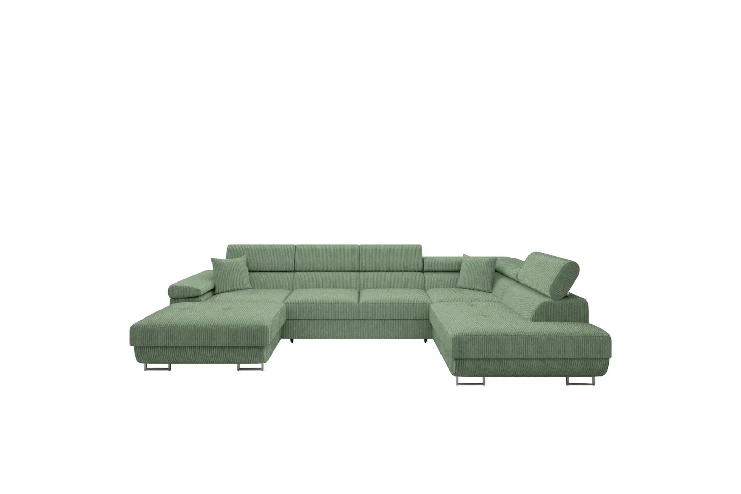 Gabina Soffa med Divan och Schäslong 4-sits - Grön