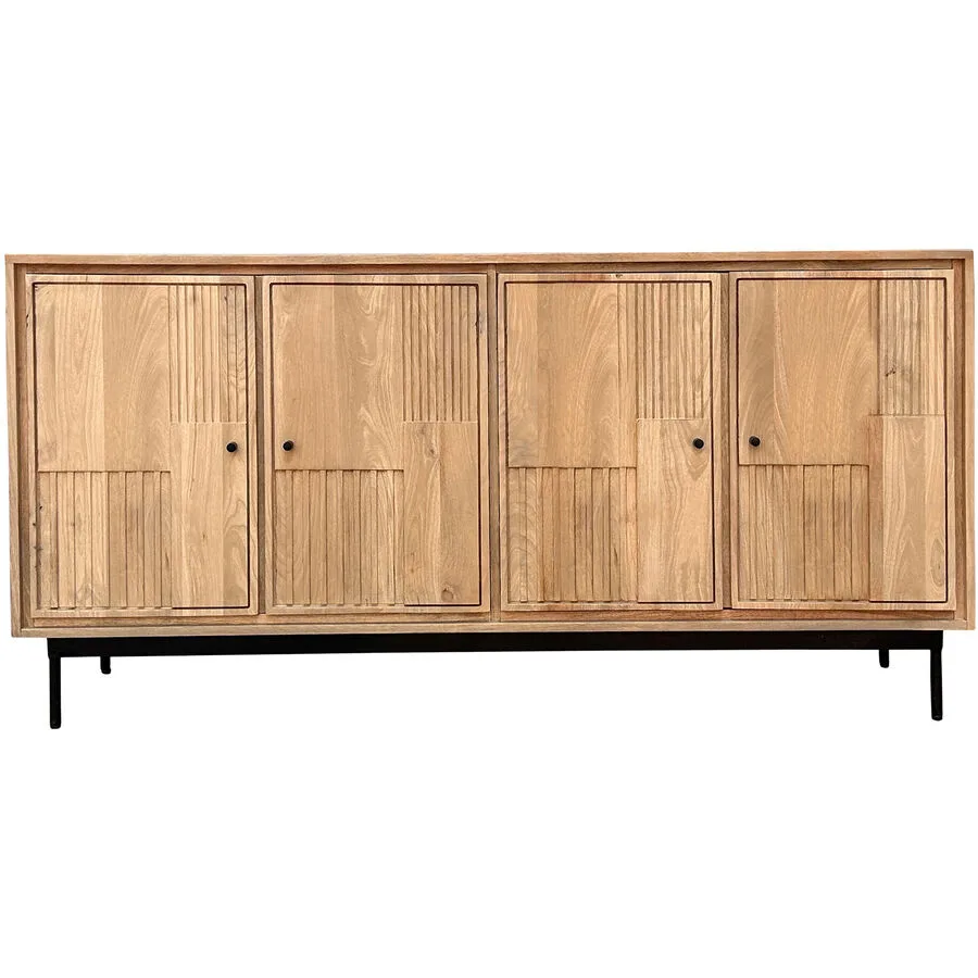 Sideboard Seka natur/schwarz Mango B 160 H 80 cm