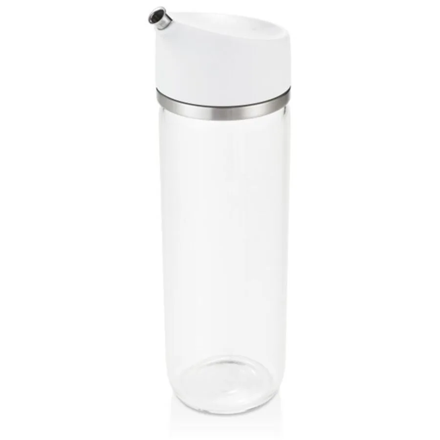 Öl- und Essigspender Oxo Grau/Weiss Edelstahl/Glas 5 cm 6 cm 0.355 l - Farbe: Weiss/Grau - Öl- und Essigspender