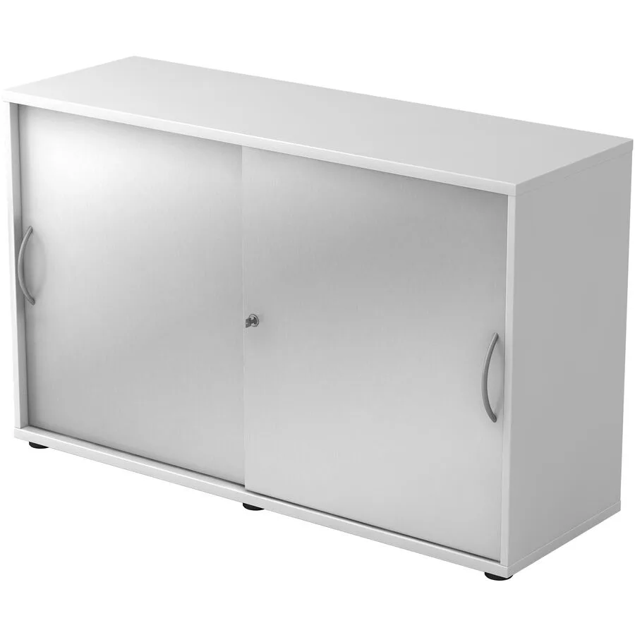 Aktenschrank Office Silber, Weiss Holzwerkstoff B 120 cm H 74.8 cm