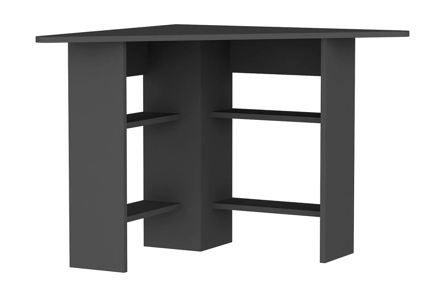 Oderzo Hörnskrivbord 80 cm med Förvaring Hyllor - Antracit
