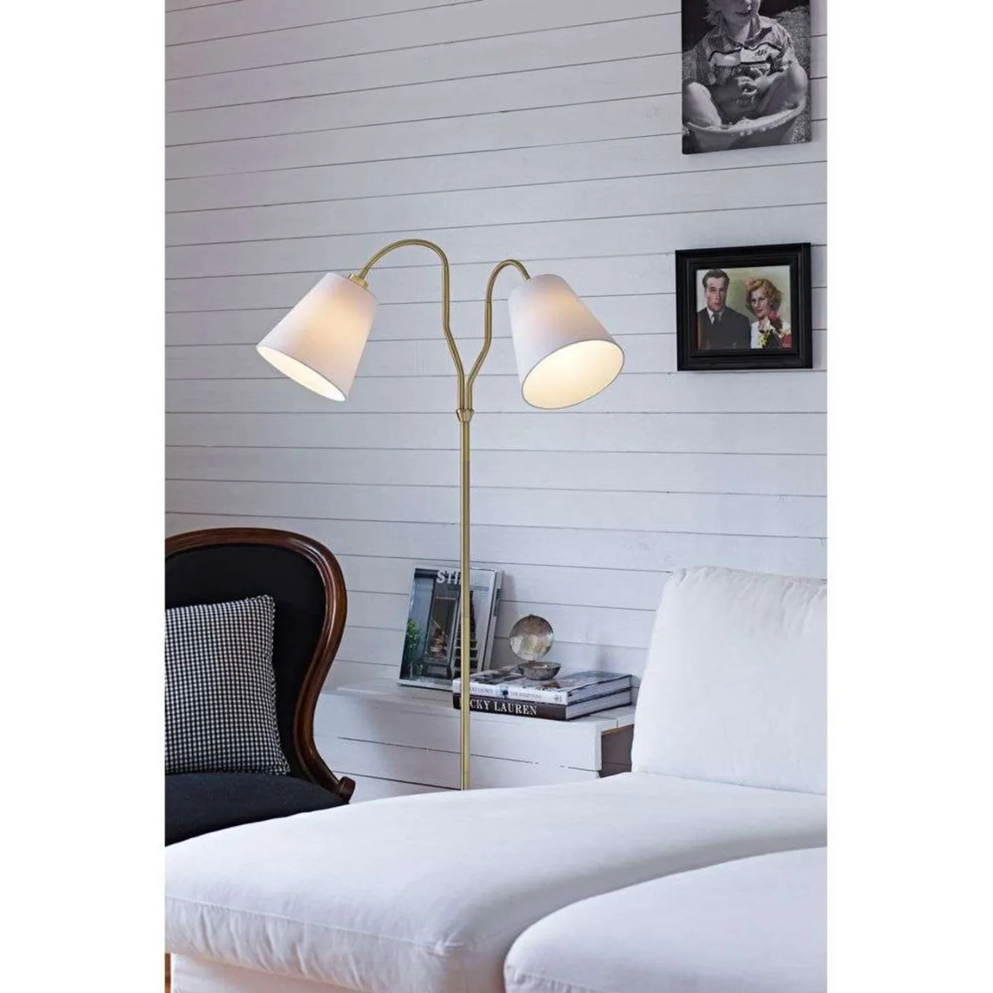 Modena 2 Golvlampa Mässing/Vit - Markslöjd - Vardagsrum - Metall