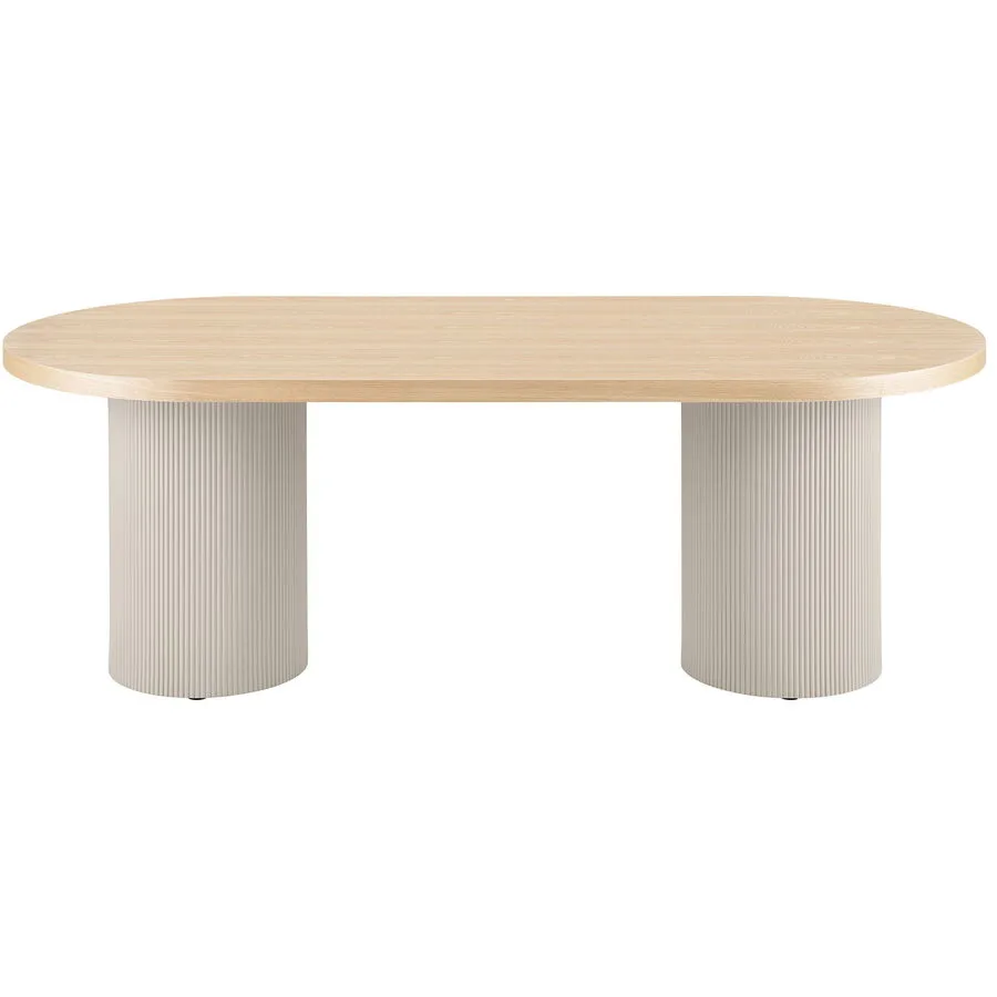 Esstisch Maventa sand MDF, Eschefurnier B 100 T 220 cm