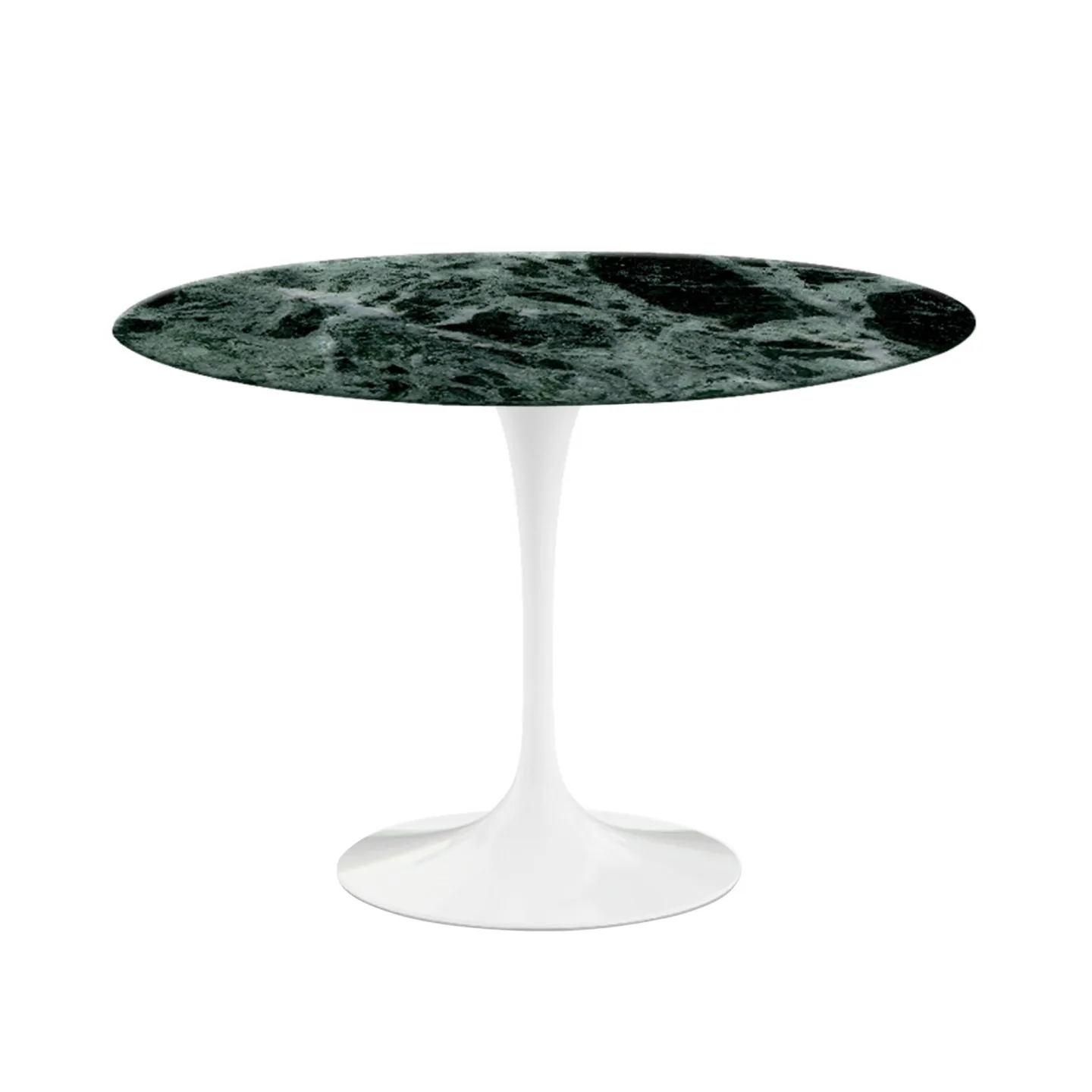 Knoll - Saarinen Round Table - Matbord, Ø 107 cm, Vitt underrede, skiva i glansig grön Alpi marmor - Matbord - Eero Saarinen