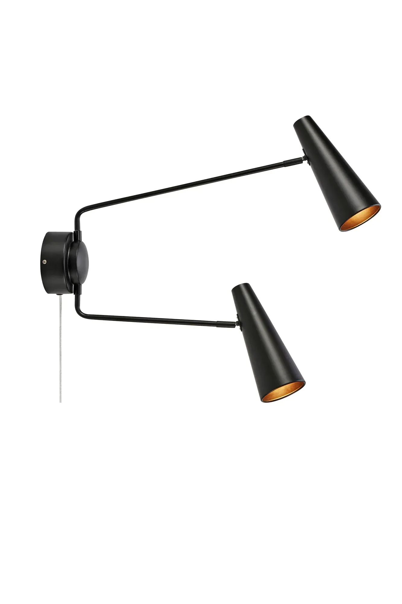Peak Wandleuchte Schwarz Doppelt