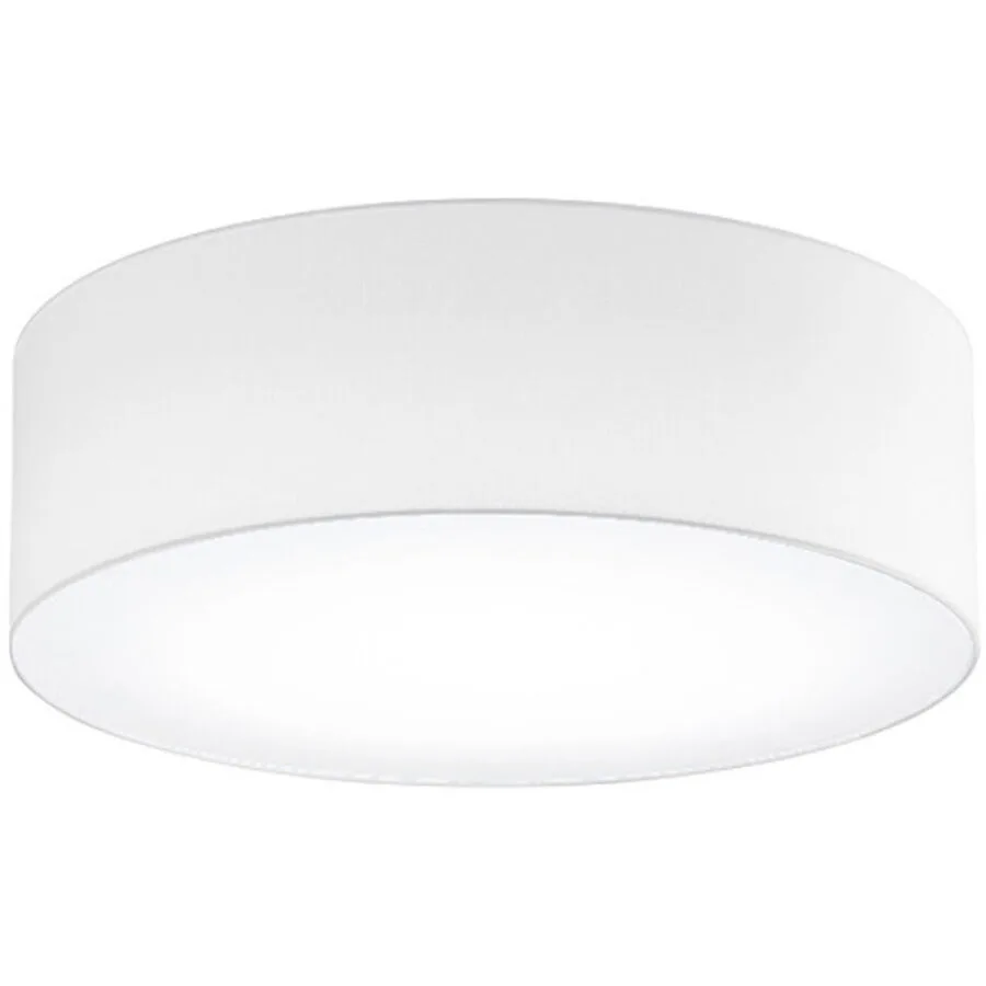 Deckenlampe Noah Weiss Metall/Stoff 50 cm 16 cm - Farbe: reinweiss - LED - Lichtfarbe: Warmweiss - Material: Metall/ Stoff - Deckenlampe- LED