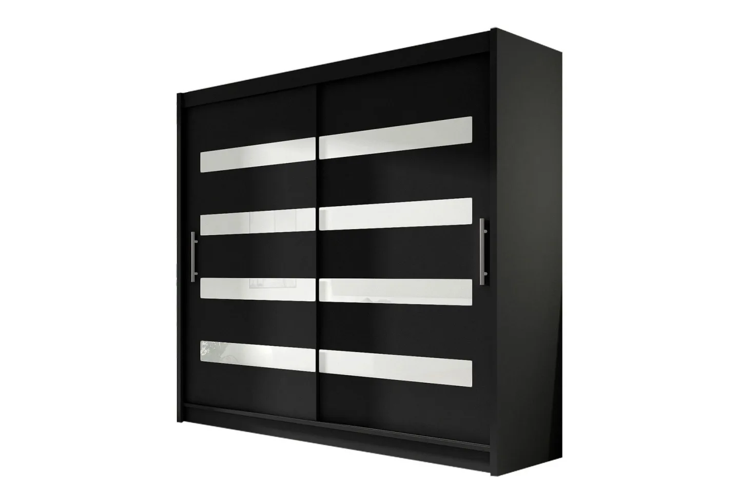 Prag Garderob 180x57x215 cm LED-belysning Scandinavian Choice Black -