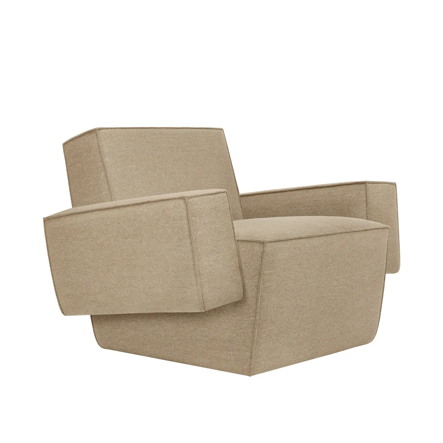 HEM - Hunk Lounge Chair With Armrests - Beige - Fåtöljer - Kwangho Lee - Beige - Naturmaterial/Trä/Syntetiskt/Skum/Plast/Ull