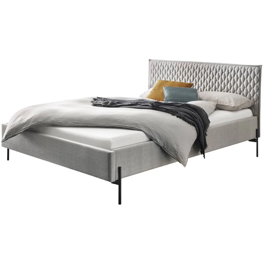 Hasena Bett Dream Pronto Grau, Schwarz Stoff, Metall 160 x 200 cm