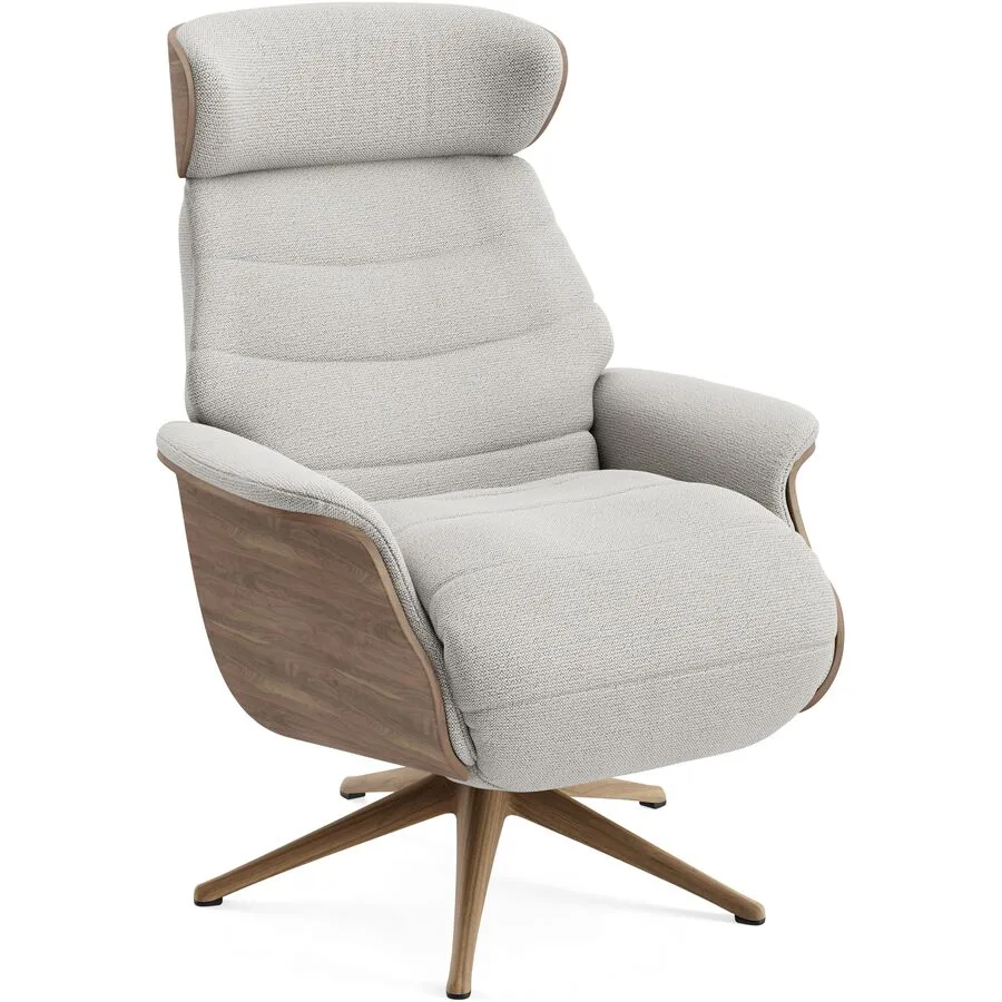 Relaxsessel Cam Matino - 1030 Natural Stoff/Walnuss T 88 B 83 H 113 cm - Möbel Konfigurator: Traummöbel individuell zusammenstellen