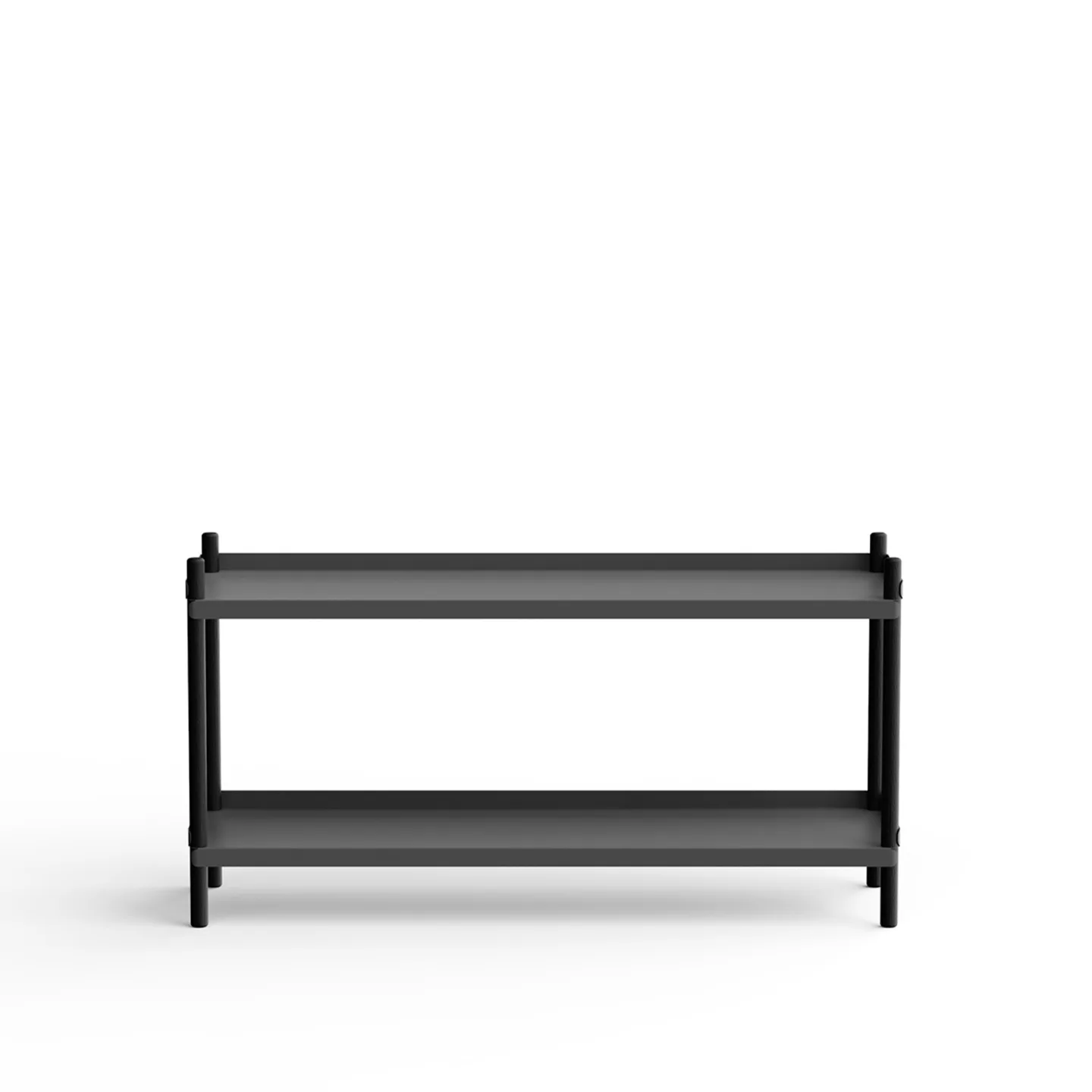 NINE - BOLT Shelving 1000 - 2 shelves Oak Black Anthracite - Hyllor & Hyllsystem - Lennart Ebert - Svart - Metall/Trä