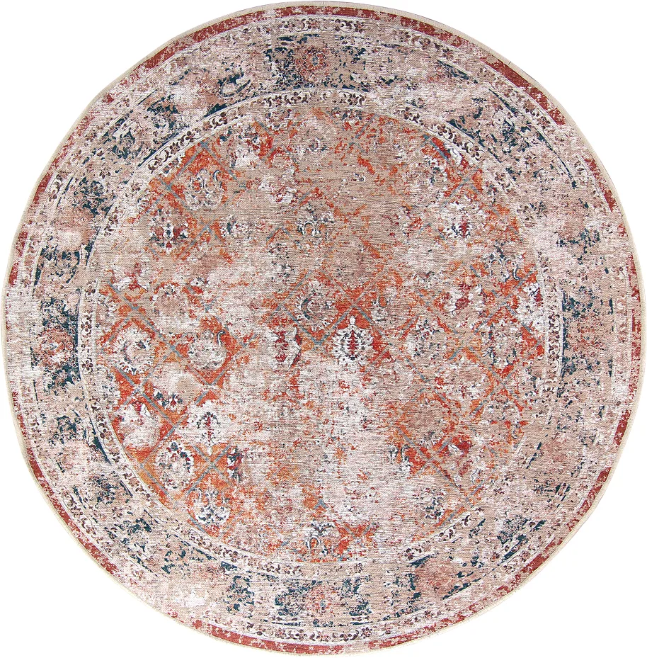Rundt teppe - Douz (rosa/multi) (Størrelse: Ø 240 cm)