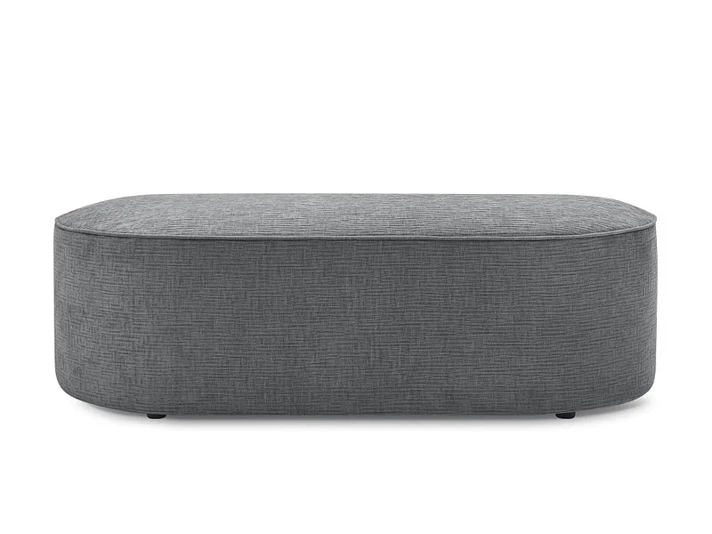 Hocker BOBOCHIC ROUSSEAU 70x140x45cm stoff mit textur dunkelgrau