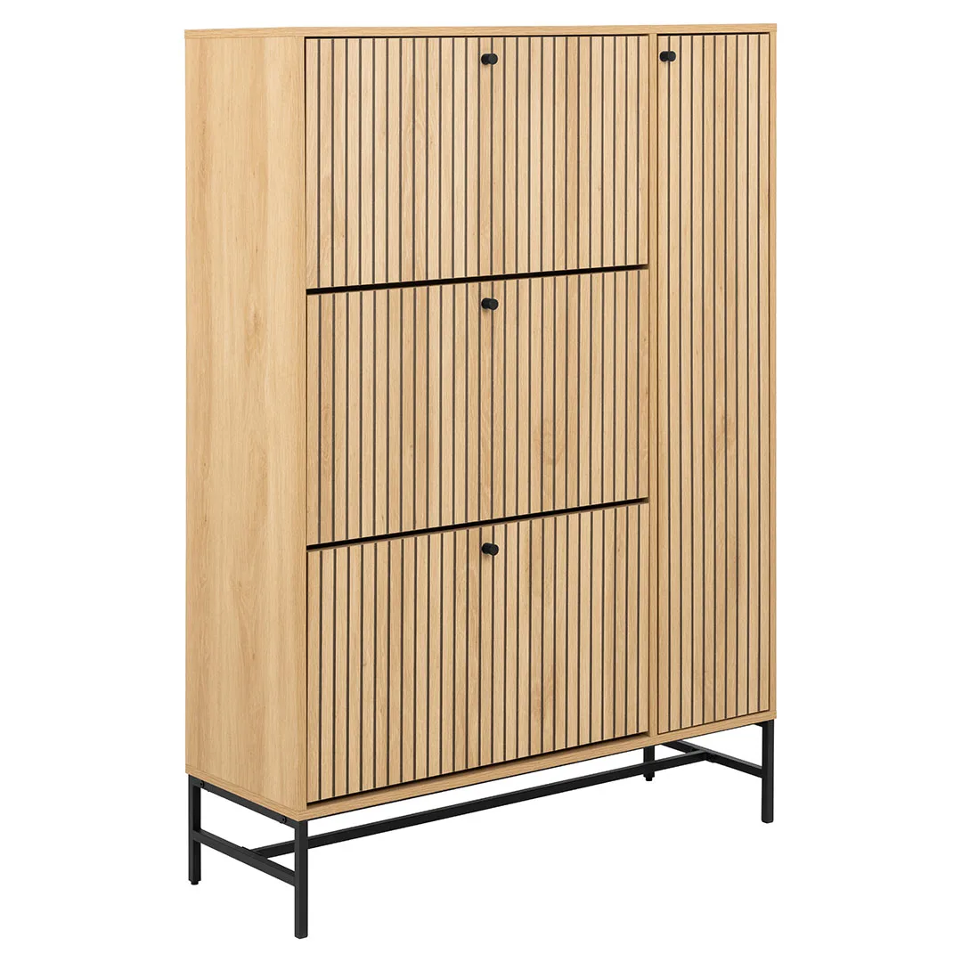 Albany Schuhschrank 3 Schubladen 3 Regale Natur.