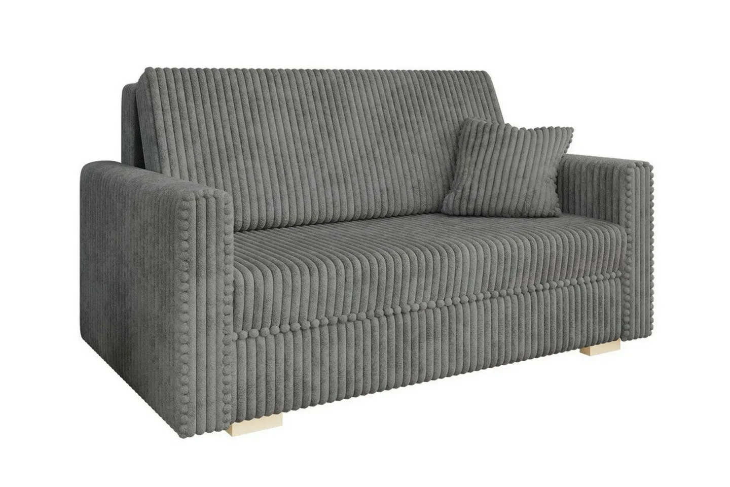 Denegal 2-sits liten bäddsoffa i Plysch - Grå