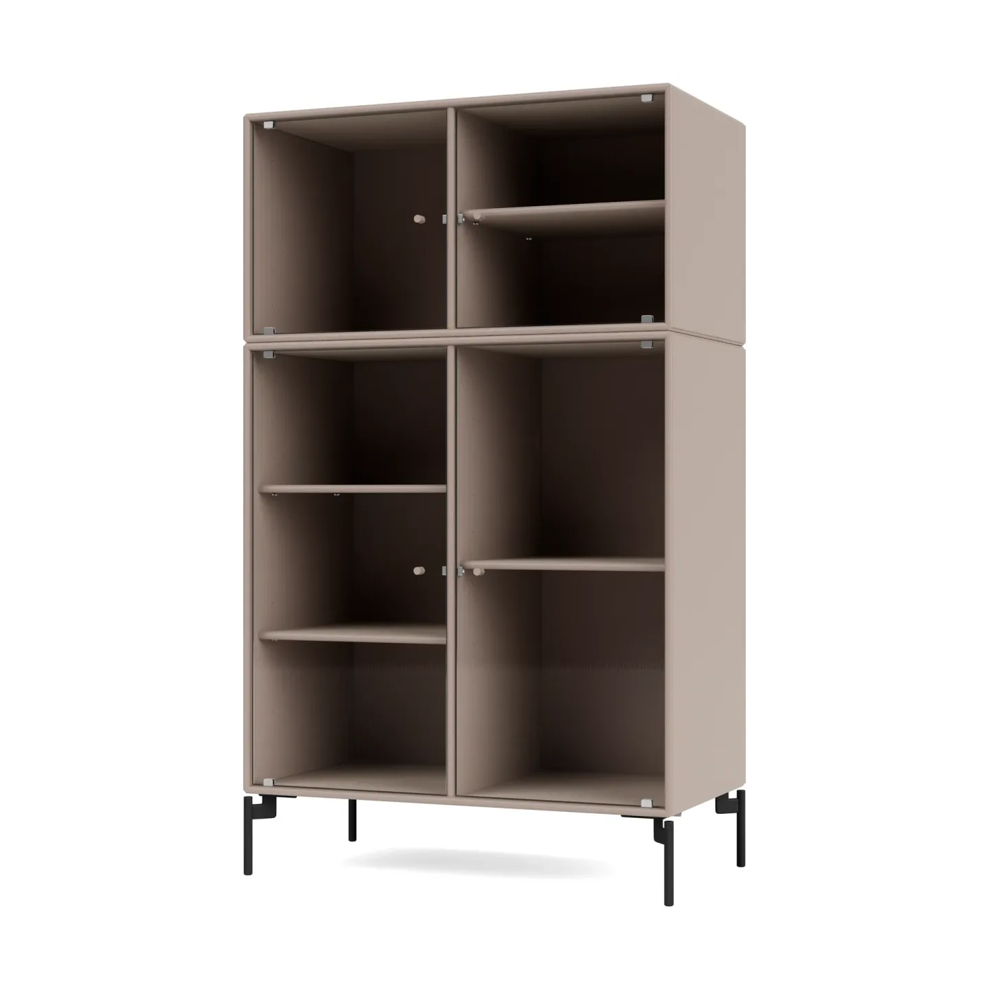 Montana Ripple III Vitrinenschrank 69,6x117,6x38 cm Mushroom-Beine black