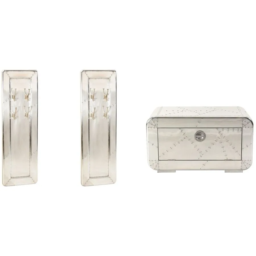 Garderobenmöbel-Set Air silber MDF/Alubeschlag B 85 T 40 H 45 cm