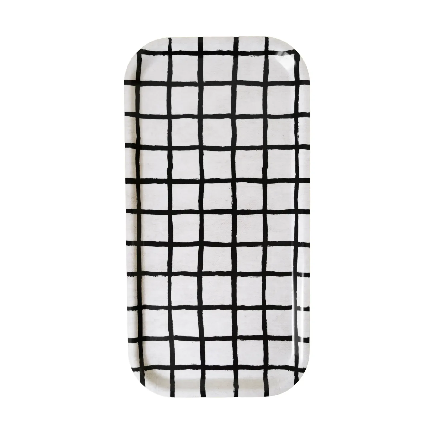 Fine Little Day Rutig Tablett 22x43 cm Black-white