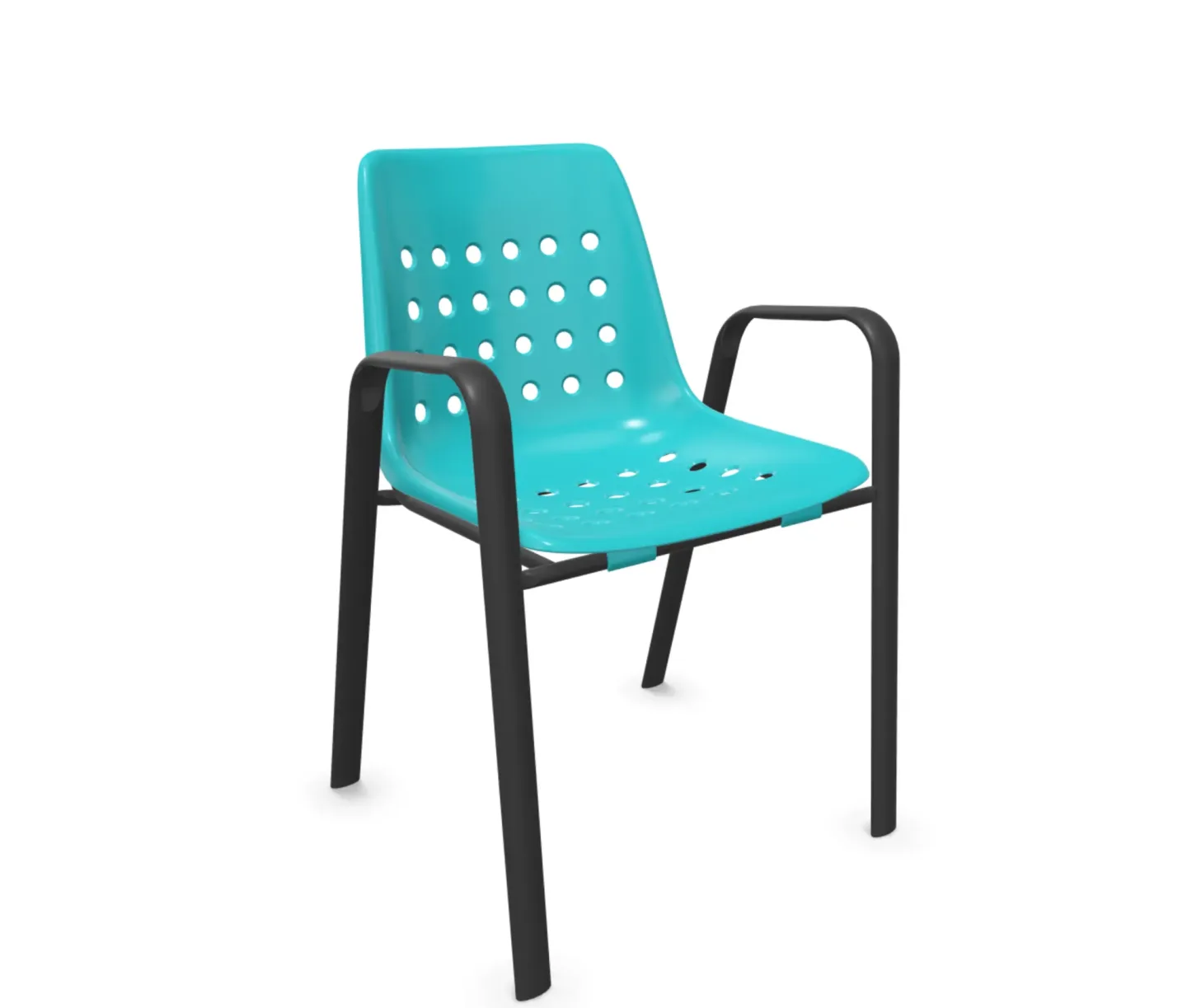 Schaffner Schalen-Stuhl Bermuda mit Armlehne Rundoval Blau | Schubiger Möbel