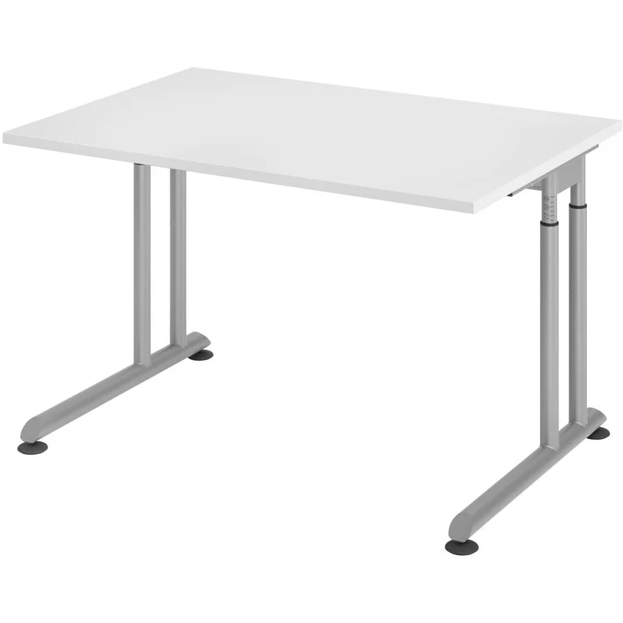 Schreibtisch Office weiss Holzwerkstoff Höhenverstellbar B 120 T 80 cm