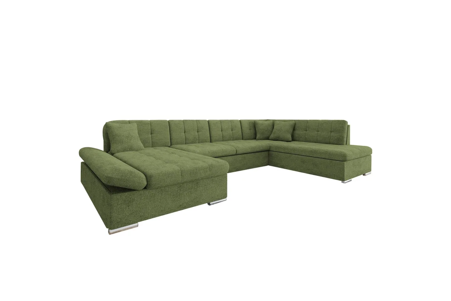 Zumar Soffa med Divan och Schäslong 4-sits - Grön