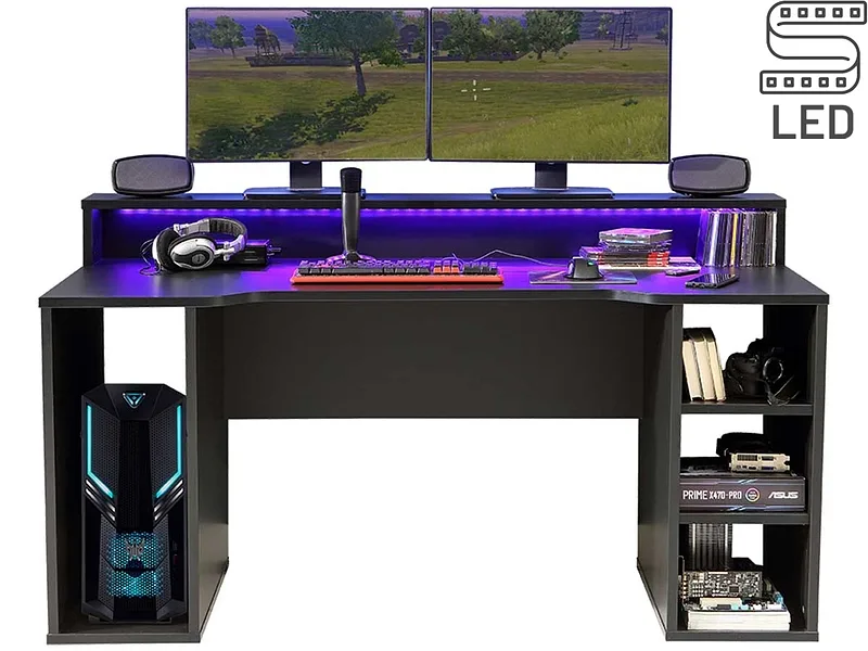 Gaming Schreibtisch FOR PLAYER 72x160x91.1cm schwarz
