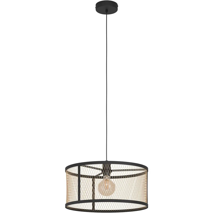 Eglo Pendellampe Dellow Schwarz Stahl 0 cm 0 cm - Farbe: Schwarz/Messing