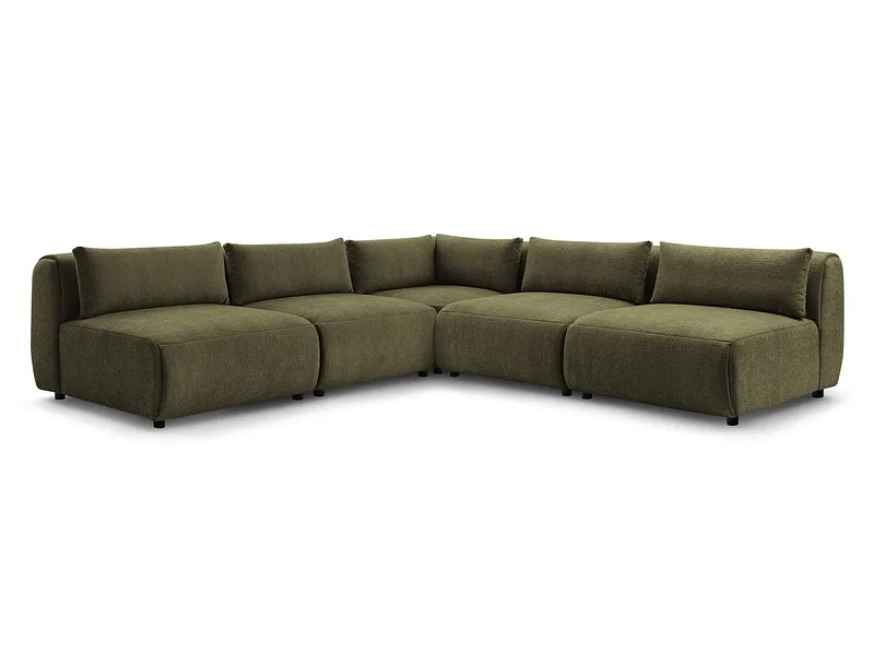 Ecksofa BOBOCHIC JEANNE Stoff mit Textur grün