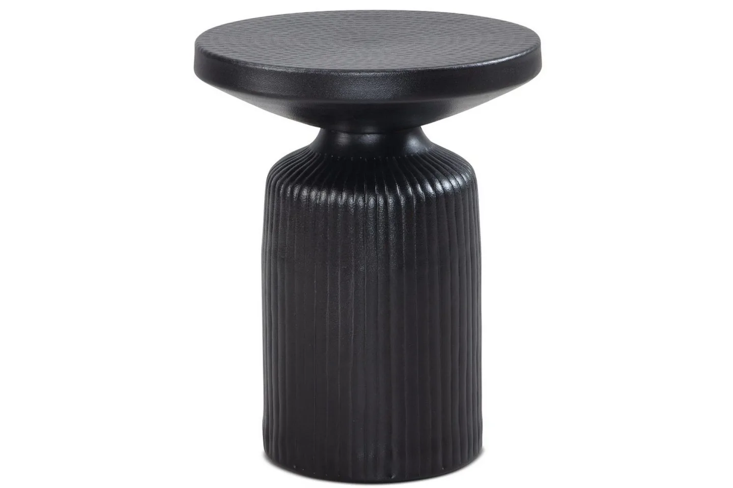 Sido bord Wohnling Metall Rund 40 cm Svart Hamrad Look Industriell -