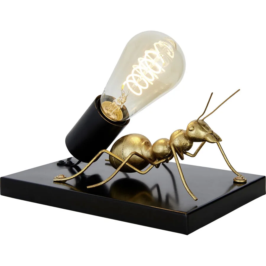 Tischlampe Tora Schwarz/Gold Metall 26 cm 16 cm - Farbe: schwarz, gold