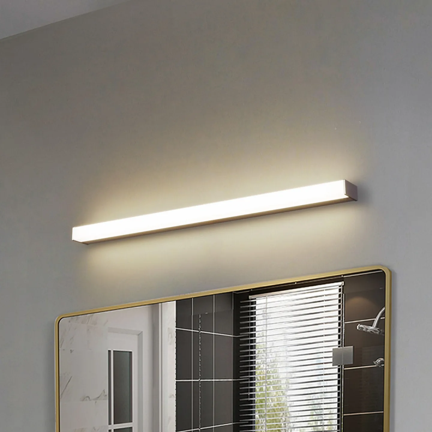 Philippa LED Vegglampe 89cm Alu - Lindby - Bad - Moderne - Aluminium - Kantet