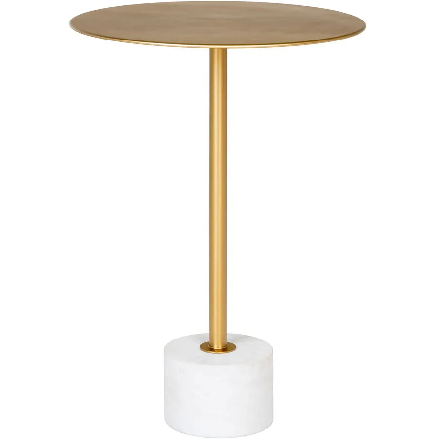 Beistelltisch Ravera messing/weiss Marmor B 41 H 58 cm