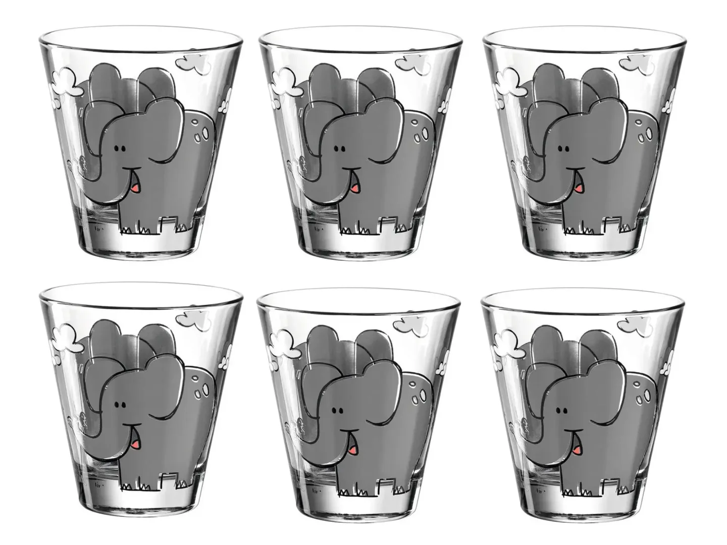 Alltron Trinkglas Für Kinder Bambini Elefant 215 ml, 6 Stück Transparent | Schubiger Möbel